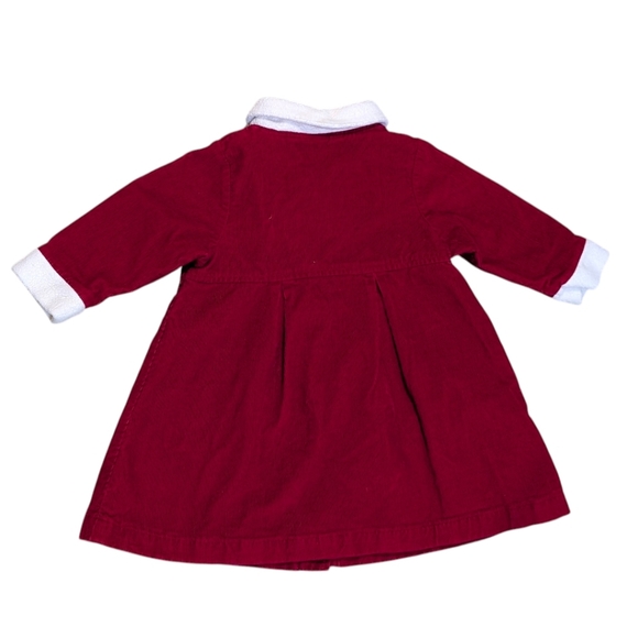 Hanna Andersson Christmas Holiday Corduroy Red Coat Dress Snowflakes 18 24 mo - Picture 5 of 11